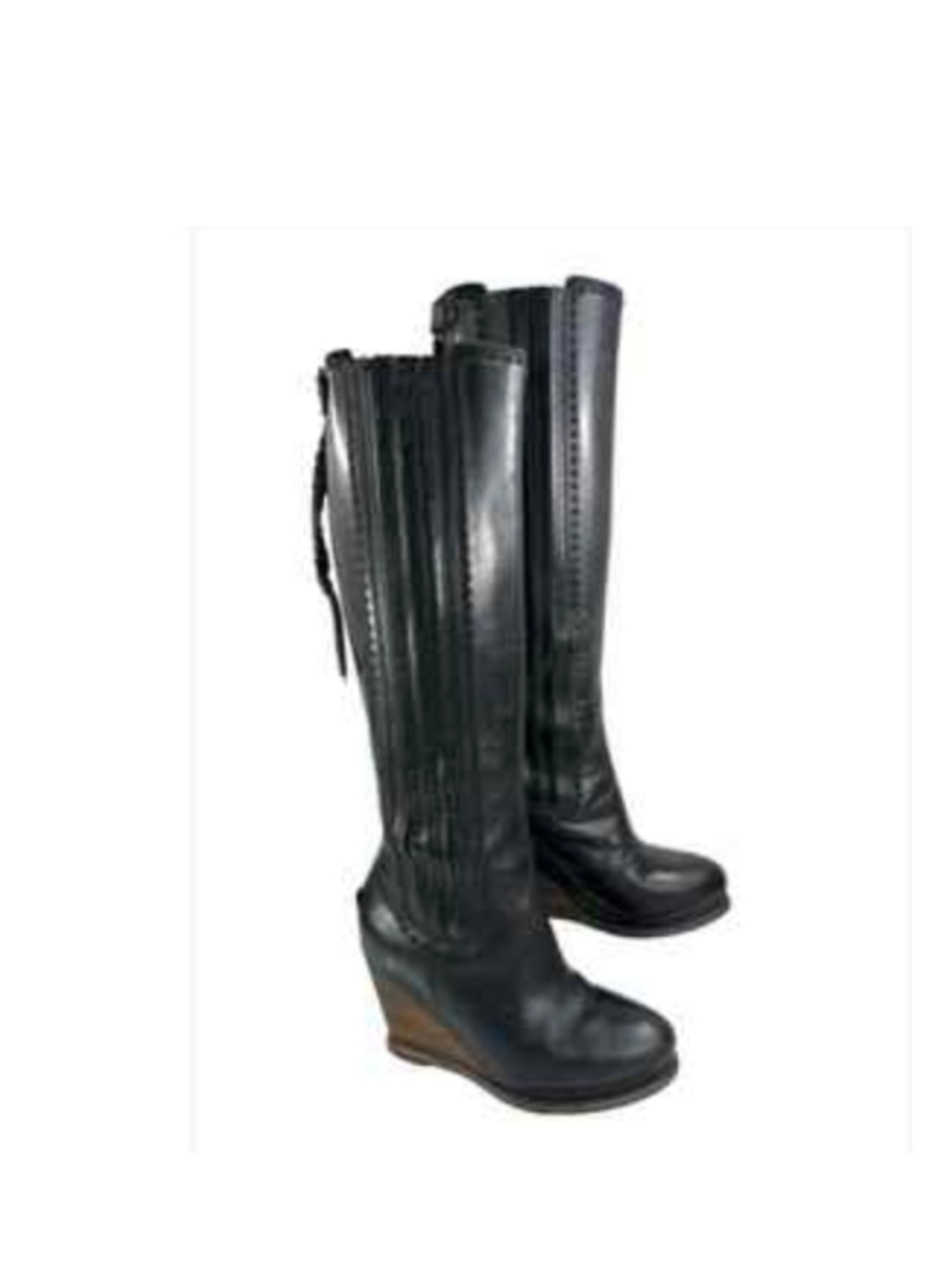 Ariat Ryman knee-high wedge boots SIZE 6.5 B Black Leather